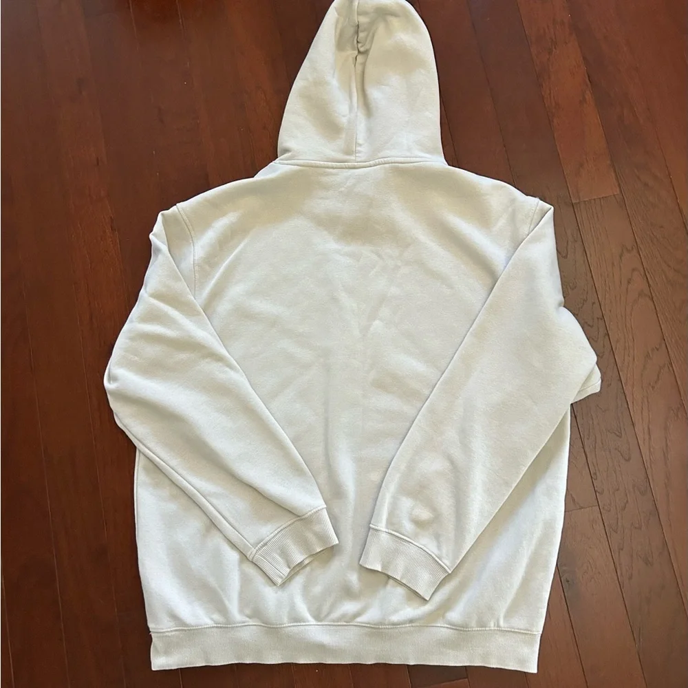 H&M Loose Fit Hoodie light beige sz large excellent used condition cotton blend - Picture 6 of 7